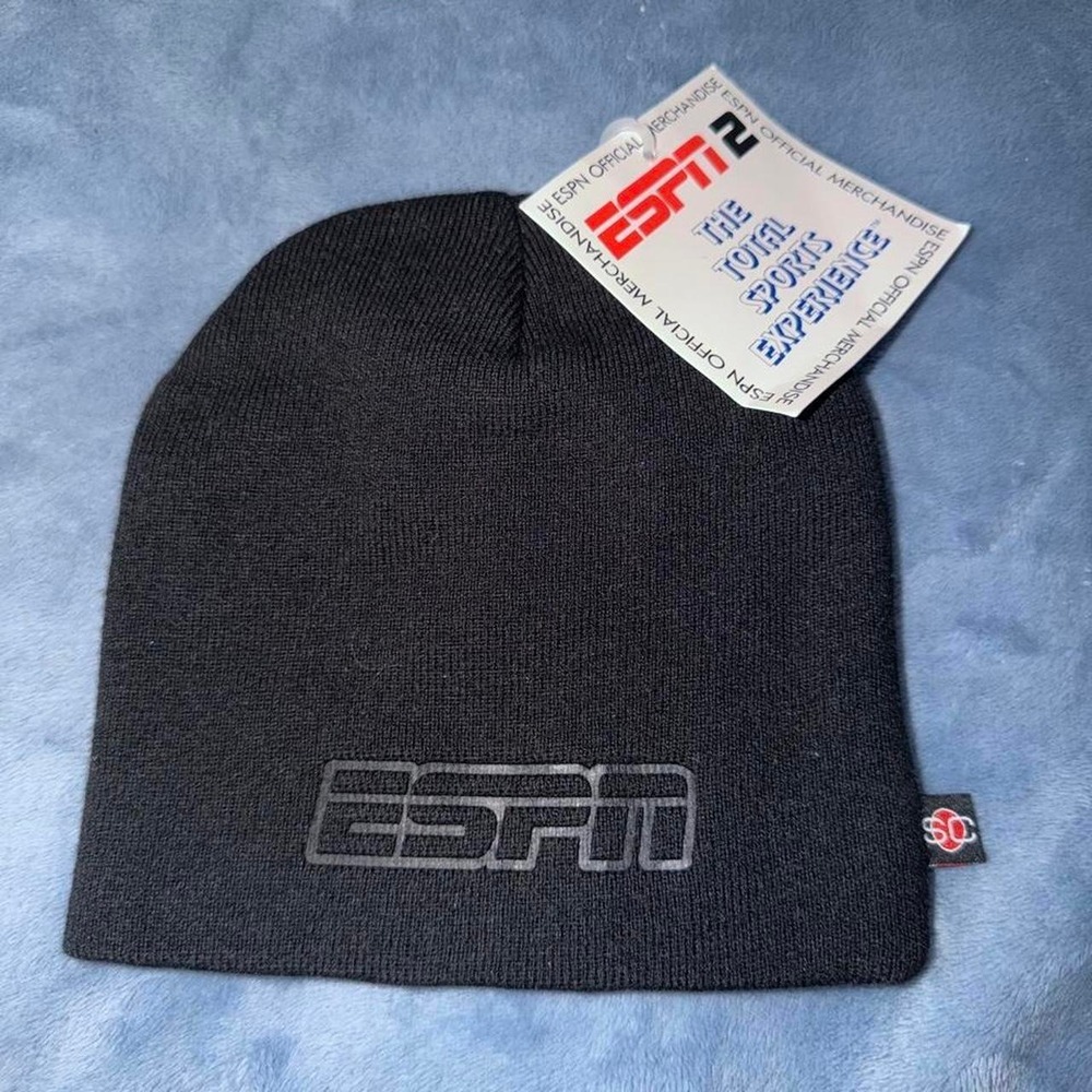 ESPN black beanie with silver logo